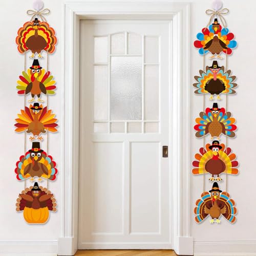 Décorations d'automne en dinde pour porte et fête de Thanksgiving - 3