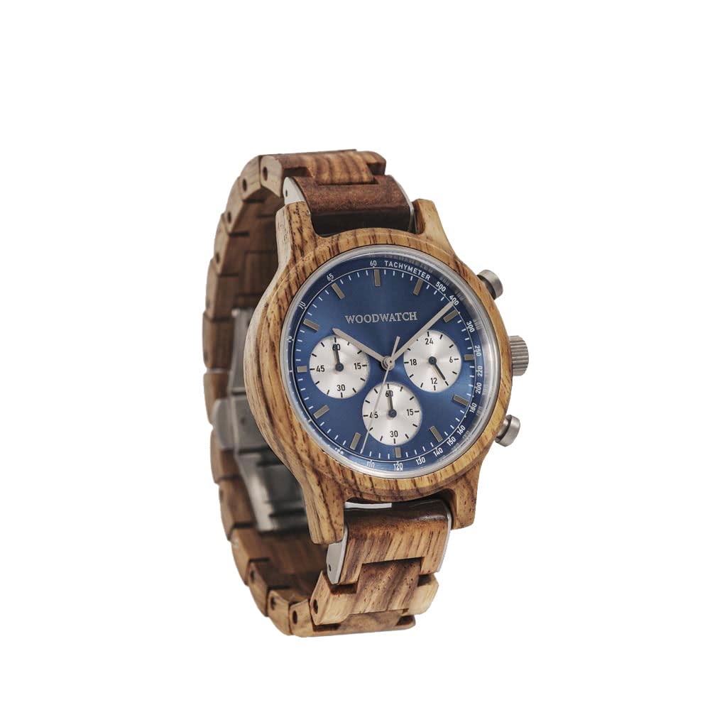 WoodWatch Chrono Mariner Kosso | Reloj de Madera Hombre de Pulsera Premium for Man | Producto Eco Friendly, plantamos 1 árbol por Cada Reloj
