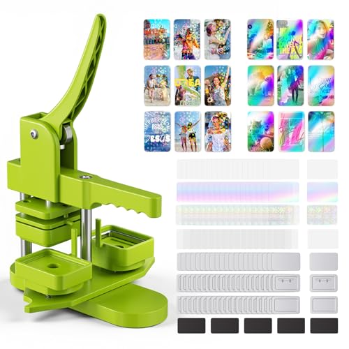 Imagen de Máquina de botones de 60 x 40 mm con 50 piezas de pines de metal para hacer botones rectangulares y 50 piezas de imanes para nevera