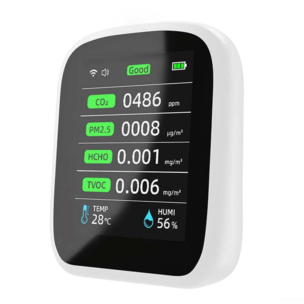 Misuratore di qualità dell'aria interna, per Tuya Smart WiFi Air Quality Monitor, Compatibile con per Tuya App, Contatore d'aria interno WiFi, Rilevatore sensore NDIR PM2 5, PM10