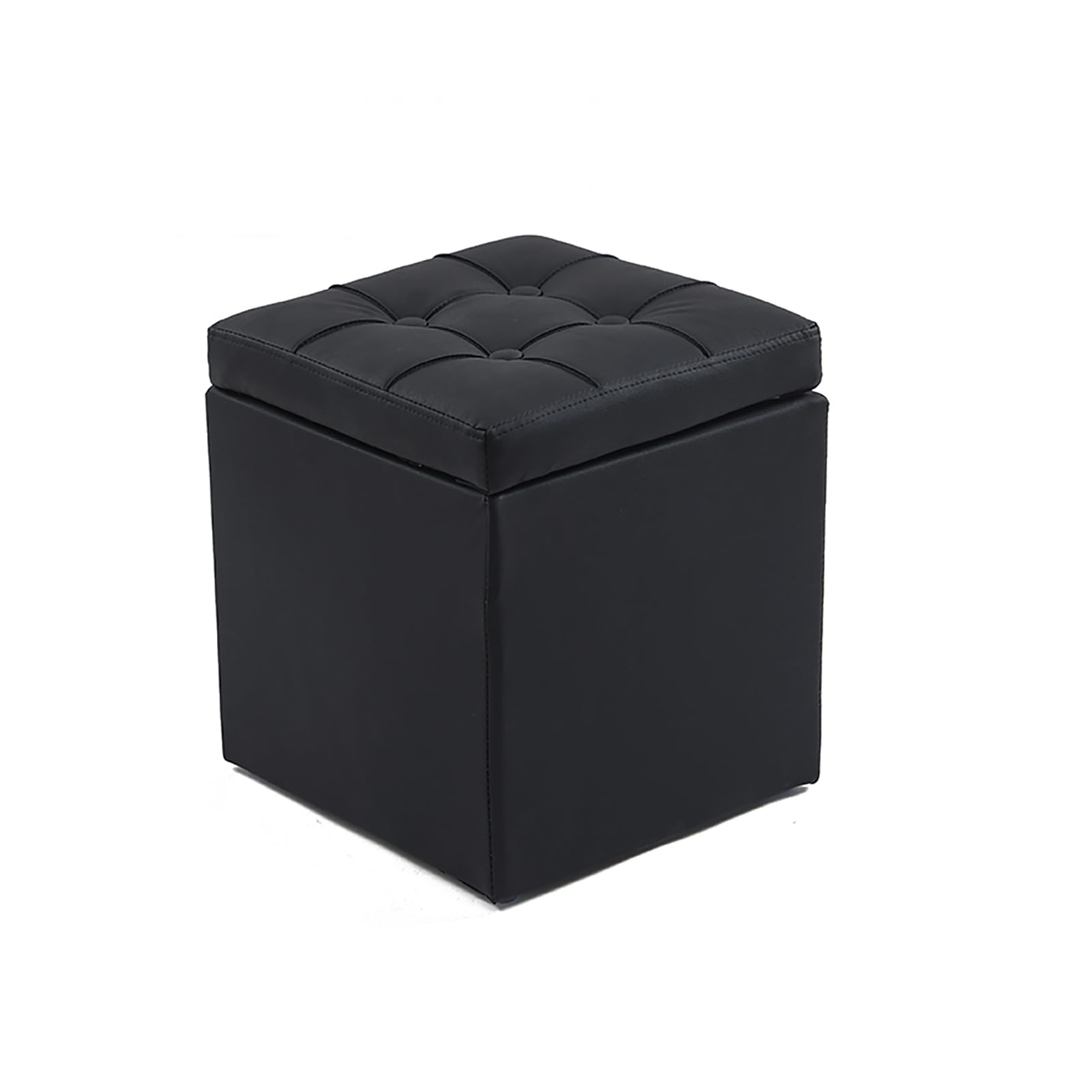 Pouf in ecopelle con contenitore, coperchio sollevabile, panca imbottita per scarpe, elegante sgabello poggiapiedi per soggiorno, camera da letto, ingresso