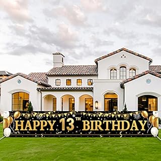 Super Large 50th Birthday Banner,50th Birthday Party Decorations,Happy 50th Birthday Decorations Black and Gold Fabric Backdrop Background for Men or Women Garden Wall Decoration,9.8*1.8 Feet