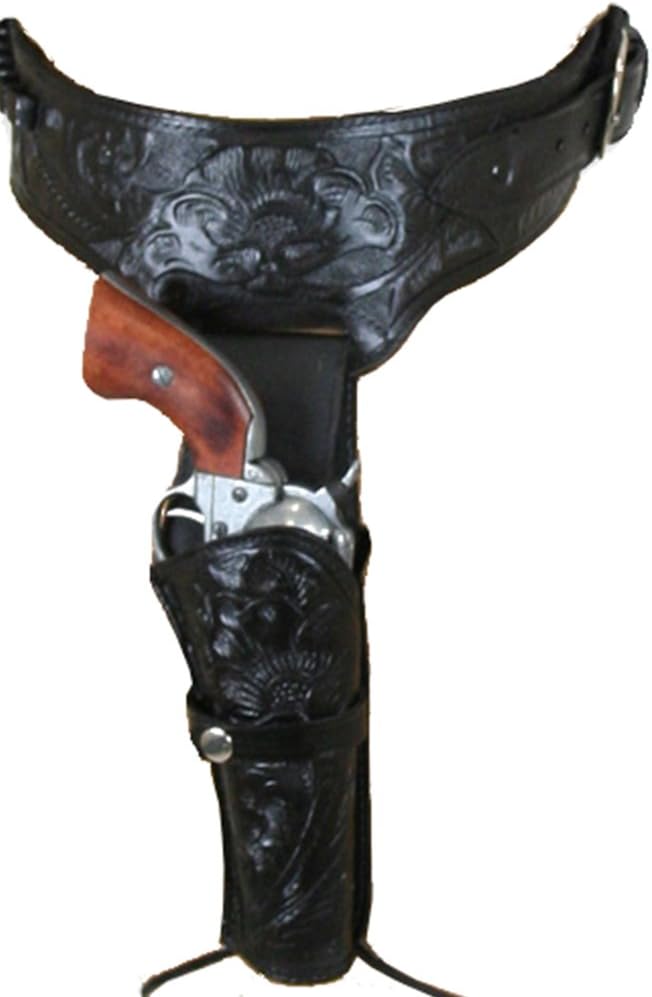 NEW 44/45 Cal DOUBLE Holster Gun Belt Drop TOOLED LEATHER Western RIG 34"-52"