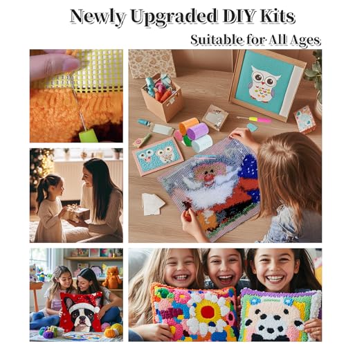Image of DIY Rug Latch Hook Kits Seaside Beach Starfish and Shells Stamped Non-Slip Mat Crochet Yarn Hook and Latch Emboridery Tapestry for Home Floor Decoration Pet Warm Cushion 52x38cm(3)