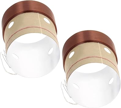 Heyiarbeit 2Pcs 25.5mm/1" Bass Speaker Voice Coil 4 Layers White Aluminum Woofer Voice Coil for Speaker Repair
