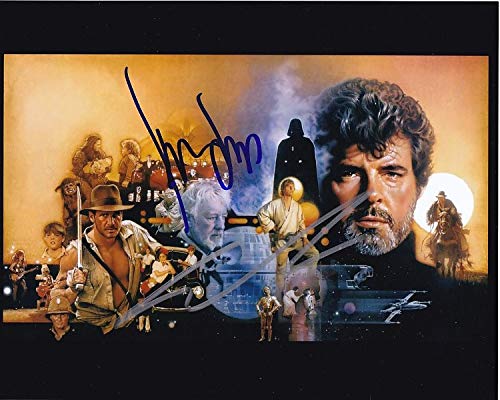 HARRISON FORD & GEORGE LUCAS signed autographed STAR WARS photo RARE