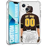 IKPYTREE Custom Name & Number Crystal Clear Baseball Jersey Case for iPhone 14 13 12 11 Xs Max Xr 8
