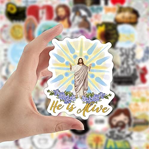 100Pcs Jesus and Cross Stickers Laptop Car Scrapbook Phone Inspirational Positive Stickers Vinyl Waterproof Aesthetic Personalised Christian Religious Stickers for Teens Boys Girls Adults Children - Image 5