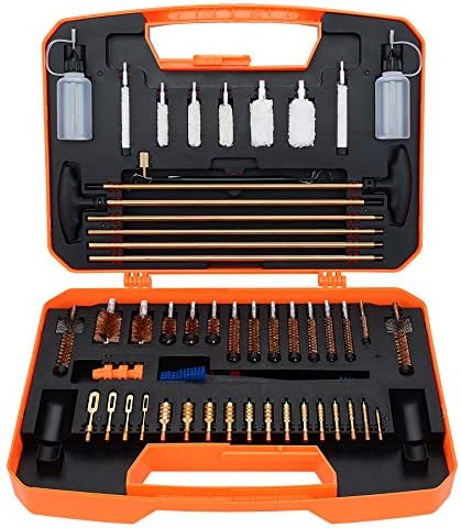 BOOSTEADY Ultimate Design Universal Gun Cleaning Kit Rifle Pistol Shotgun Cleaning Kit for All Calibers with Carrying Case Metal Brush and Reinforced Brass Rods