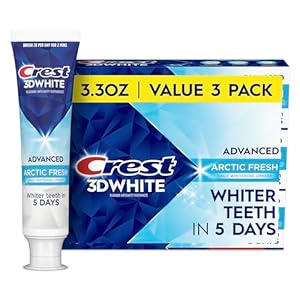 Crest 3D White Advanced Teeth Whitening Toothpaste, Arctic Fresh, 3.3 oz, Pack of 3