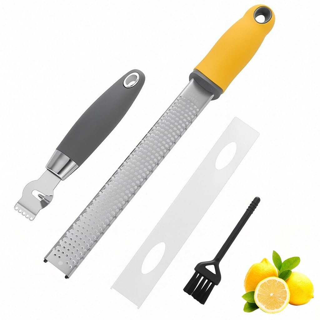 HASTHIP® 13inch Lemon Zester & Cheese Grater – 4 in 1 Grater Stainless Steel Blade Protective Cover for Parmesan Cheese, Lemon, Ginger, Garlic, Vegetables, Fruits, Dishwasher Safe HASTHIP® 13inch Lemon Zester & Cheese Grater – 4 in 1 Grater Stainless Steel Blade Protective Cover for Parmesan Cheese, Lemon, Ginger, Garlic, Vegetables, Fruits, Dishwasher Safe