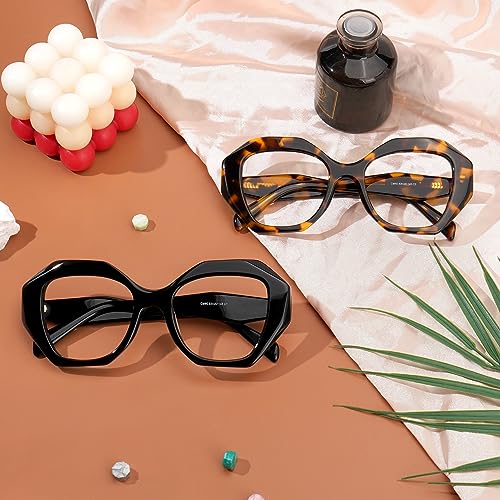 Image of Zeelool Stylish Oversized Geometry Glasses Blue Light Blocking for Women Men Cali ZJGA351954-01 Black