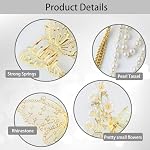 3PCS Butterfly Hair Claw Clip With Pearl and Rhinestone Tassel, Metal Small Hair Clips, Cute Hair Styling Accessories for Women and Girls, Gold - Image 3