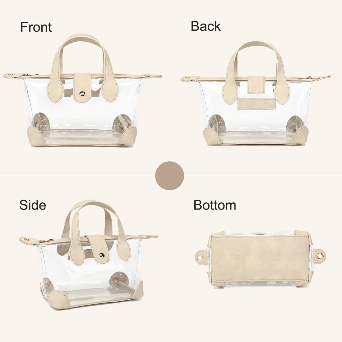 Clear Bag for Stadium Events - Crossbody Clear Purse for Women Stadium Approved, See Through Small Plastic Bag Handbag