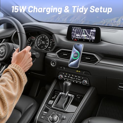 Image of Car Mount for Mazda CX5 (2017-2025), Magnetic Phone Holder, Magsafe Car Mount Charger, Dashboard Phone Holder, 15W Wireless Fast Charging, Cell Phone Automobile Chargers, 2024 CX-5 Accessories