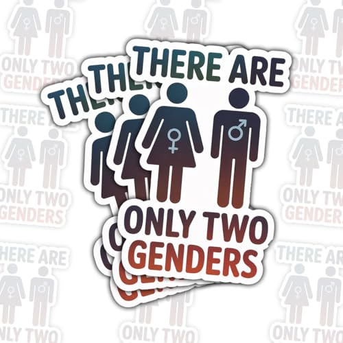 3Pcs Funny There are Only Two Genders Sticker - Durable Vinyl Decal for Car Bumper, Laptop, Water Bottle, Window - Weatherproof and UV Resistant