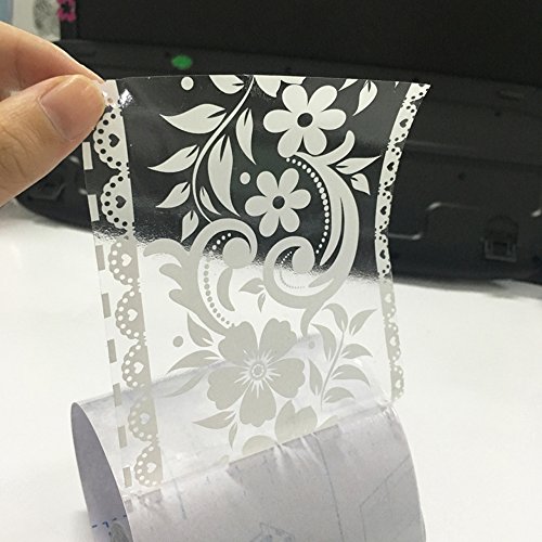 White Lace Transparent Removable Wallpaper Border Shop Display Window Sticker Bathroom Mirror Decor Rustic Floral #TOP2