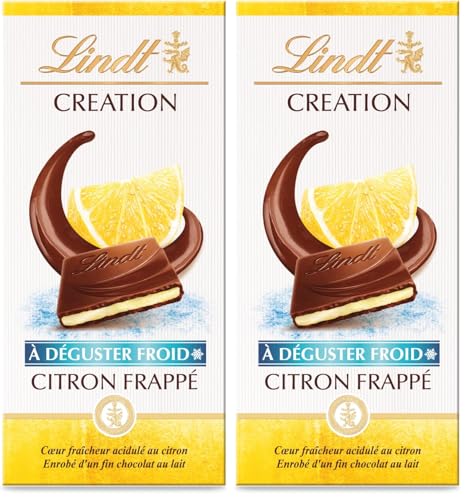Lindt - Tablette CRÉATION Citron Frappé - Chocolat Noir, 150g (Lot de 2)
