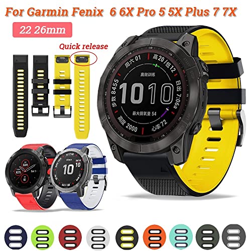 Correa de repuesto para Garmin Fenix 6 Pro silicona resistente de 22mm 2
