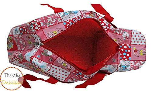 Image of Baby Mother Bag with Bottle Compartments (Red)
