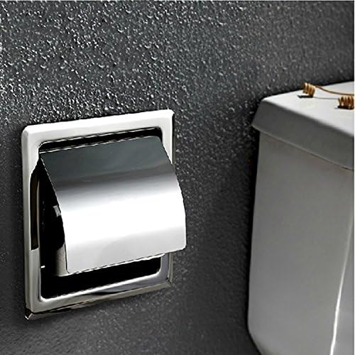 Stainless Steel Bathroom Wall-in Tissue Box Toilet Waterproof Paper Container Holder