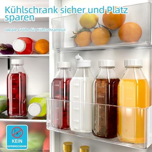 Absovetu Glasflaschen 1 Liter, 2 Stück Milchflaschen Glas mit Deckel – Ansicht 6