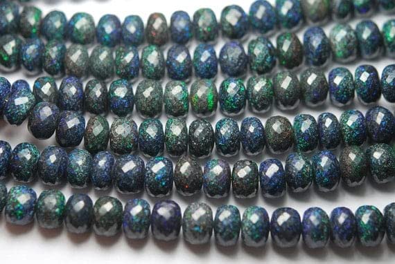 Opal Noir d'Australie LKBEADS, perles rondelles facettées 9-10mm haut de gamme