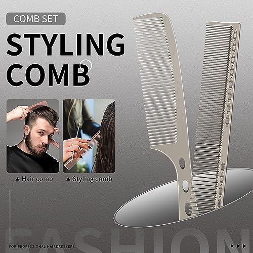 Peines metálicos para cabello 2 piezas plateados miniatura 2