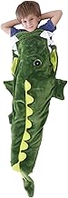 ANUFER Kids Soft Thickened Flannel Sleeping Bag Crocodile Tail Warm Sofa TV Cover SN070275
