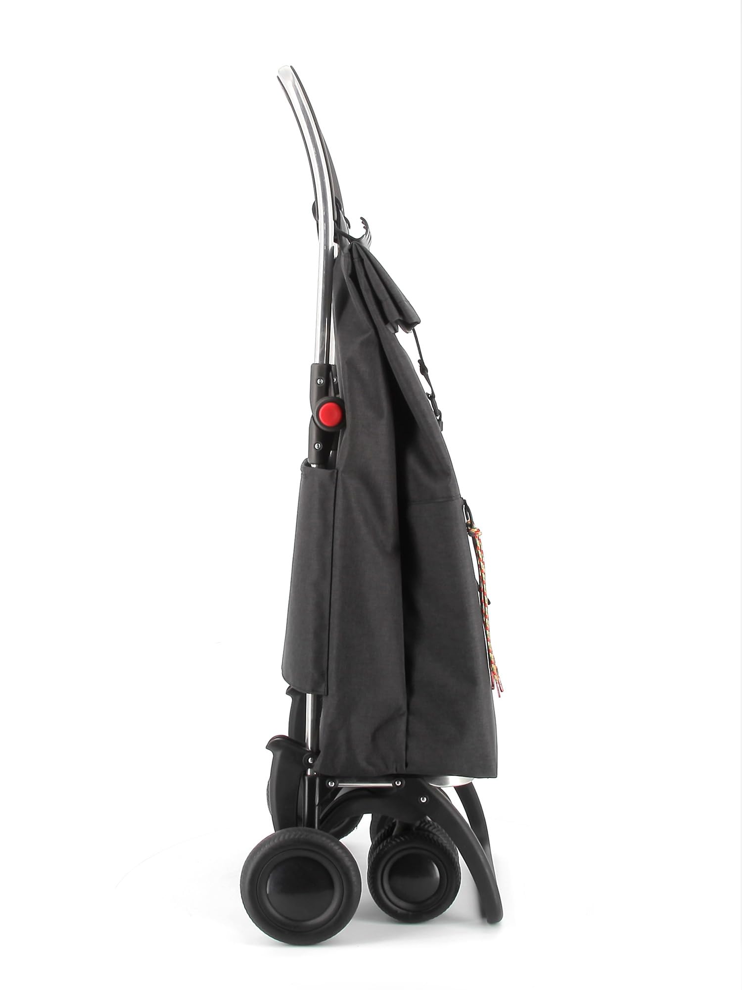 Carro Rolser Big Tweed 4 Ruedas 2 Giratorias Plegable - Negro