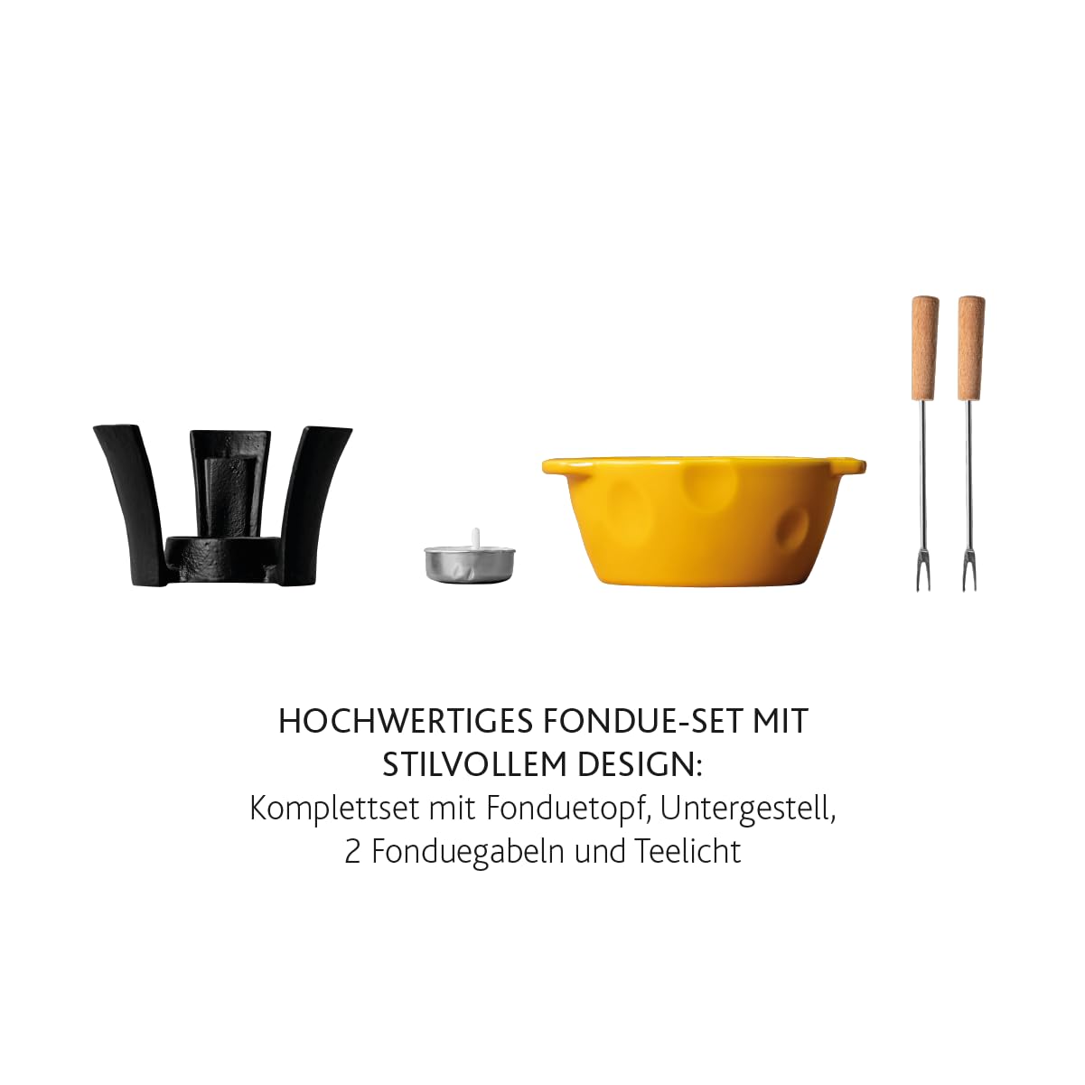 Boska Fondue-Set Mini Cheesy/Für Käsefondue und Soße / 300 ml/Spülmaschinenfester Fonduetopf