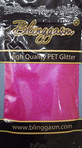 Blinggasm Premium Solvent Resistant Polyester Glitter 3.5 oz by Weight .008 or .015 for Tumblers Crafts Nails Cosmetics Body Paint (Fluorescent #13 FC348 Fuchsia, .015 (1/64") 3.5 oz)