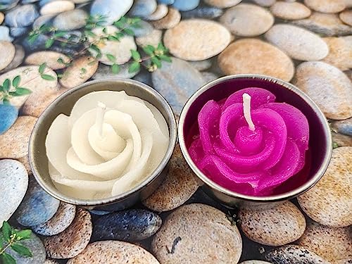 Jakapan Flower Tealight Candle Scented Aromatherapy Gift Set Birthday Party Supplies And Wedding Favor Baby Shower Decorations (Pink And White Roses) #TOP1