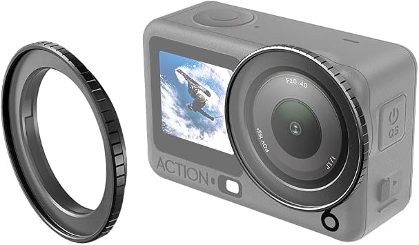 Osmo Action 6 Lens Filter Adapter Mount, 49mm Lens Holder, Protective Frame for DJI Osmo Action 6 Filter Accessories