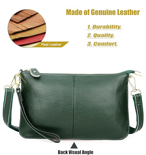 PORT&LOTUS Real Genuine Leather Crossbody Purses for Women Small Wristlet Shoulder Bag Ladies Handbags3