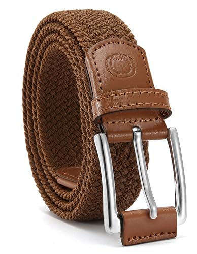 Image of CHAOREN Mens Stretch Belt - 1 3 /8 inch Elastic Braided Golf Belt for Men - Stretchy Web Fit Summer Casual Jeans