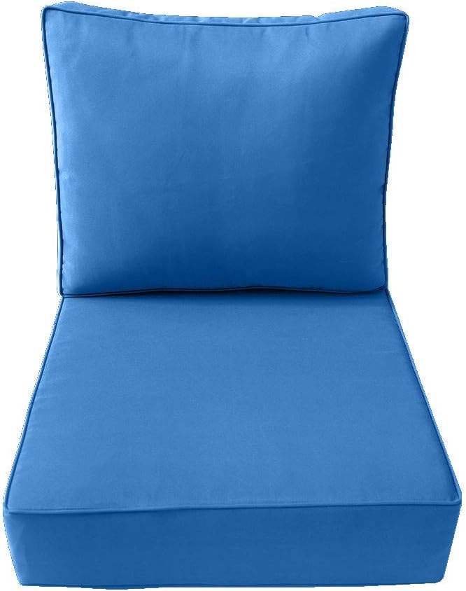 Prolinemax Piped Trim Outdoor Deep Seat Cushion 26x30x6, Water Repellent, Patio Furniture Patio Cushion Slipcovers Replacement Seat Cushion Covers AD102