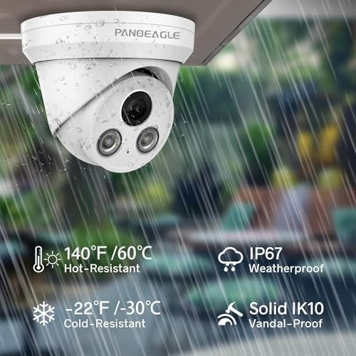 PANOEAGLE 4K PoE IP Security Camera,Outdoor 8MP Turret Camera with AI Human/Vehicle Detection,Compatible with Hikvision Built-in Mic,2.8mm Lens Wide Angle,98ft EXIR 2.0 Night Vision,IP67 WDR(PG2385I) — view 6