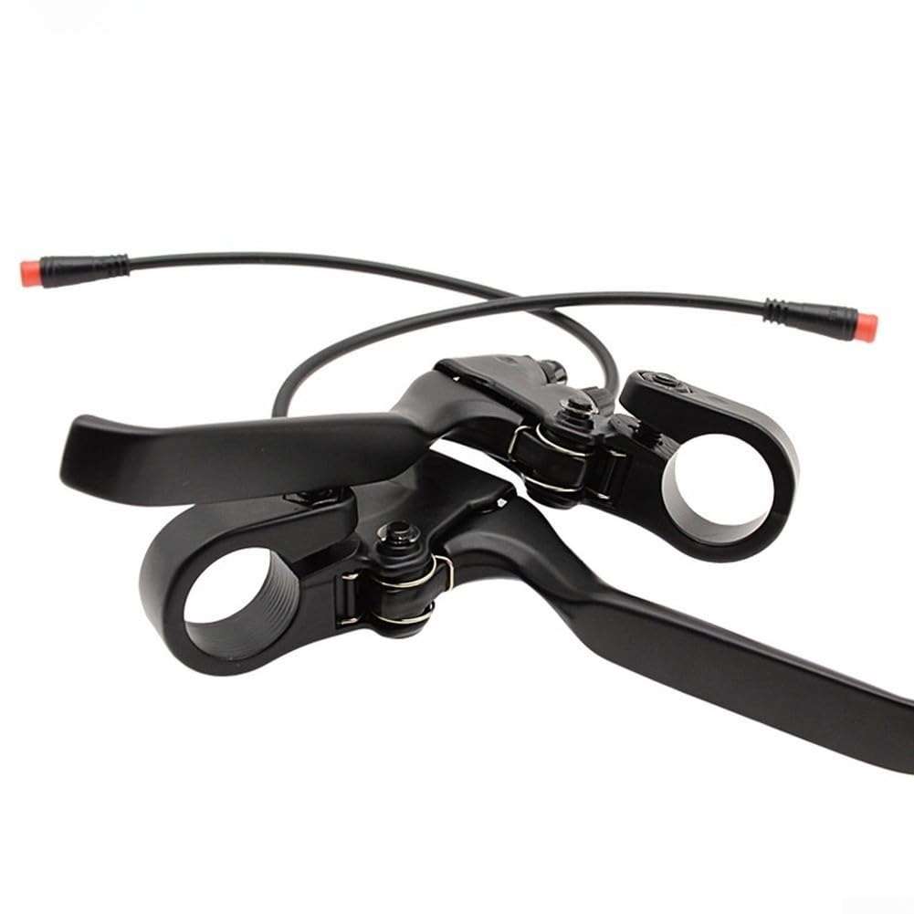 Leve del freno per bici elettrica con Power Cut Off, sensori di sicurezza in lega di alluminio, connettore maschio a 2 pin per manubrio da 22 mm, nero