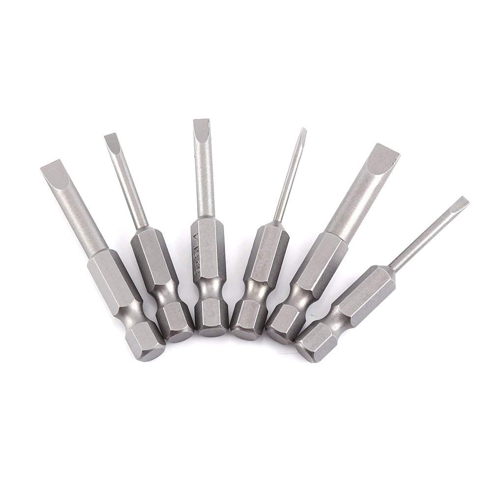 6 Pz 50mm Punte per Cacciavite con Intaglio Codolo Esagonale S2 Lega Testa Piatta Punta Magnetica