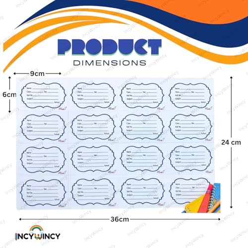 Image of Name Stickers for Notebooks & Books - Pack of 64 Durable Labels | School Stationery Essentials | Name Slips & Book Labels (Formal)