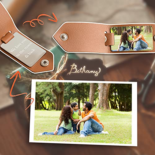 Personalized Keychains For Men Leather Photo Keychain Custom Keychain For Dad From Daughter, Leather Anniversary Idea For Him, Fathers Day Present, Gifts For Family, Husband, Boyfriend, Pet Lover #TOP1