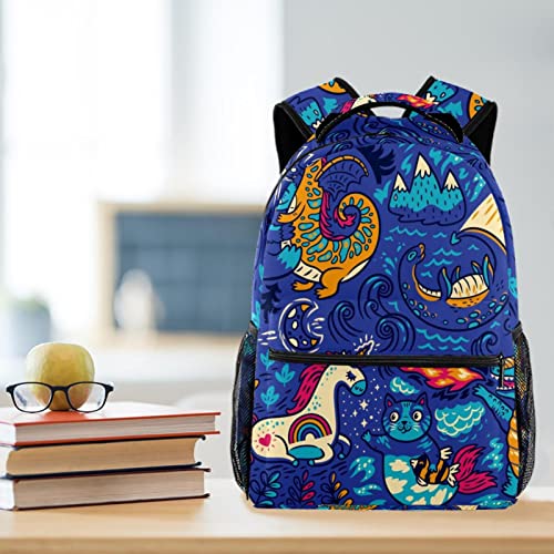 Sac à dos Yeti Dragon Licorne Chat avec porte-bouteille campus loisirs - 6