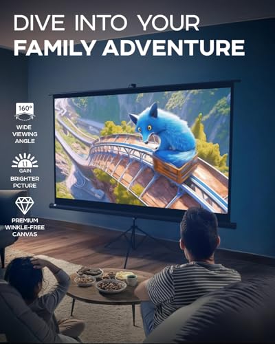 Pantalla de proyector con soporte y montaje universal 100" miniatura 5
