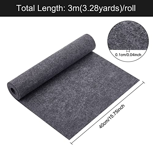 BENECREAT 10 Feetx15.75 Inch Felt Fabric Rolls Felt Non-Woven Sheet 0.1cm Thick Dark Gray Felt, Polyester Felt for Crafts, Quilting Sewing, Garments