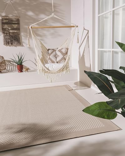 benuta In- & Outdoor Teppich Naoto Weiß 160x230 cm | Pflegeleichter...