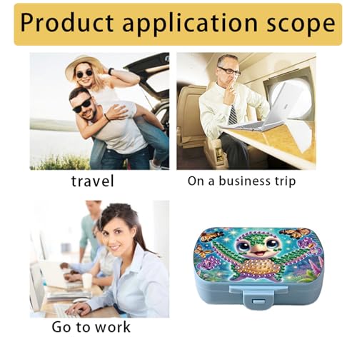 Image of ARTopet Diamond Art Painting Mini Storage Box with 6-Grid Creative Design Compact Portable Small Case for Purse Travel Daily (Sea Turtle)