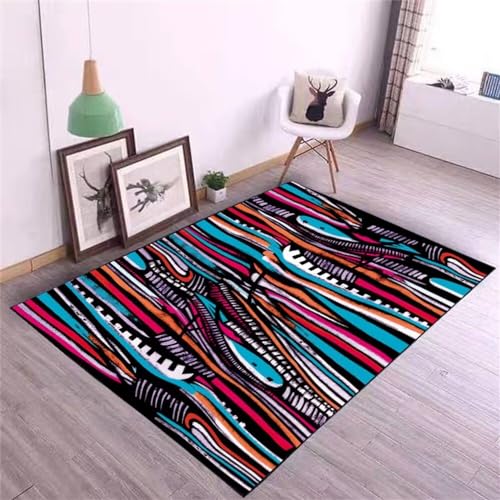 Kunsen Pasillo Abstracta, simple, antideslizante, moda y decoración interior antiincrustante se puede lavar con agua. alfombra habitacion infantil multicolor alfombra niña habitacion Impresió180x250CM