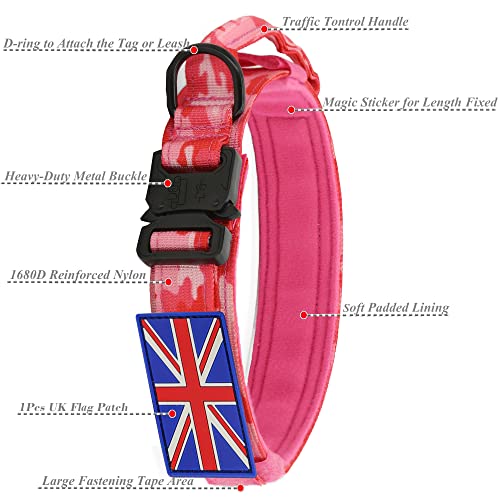 Tactical Dog Collar and Lead Set, YoothBro K9 Military Dog Collar with UK United Kingdom Flag - Image 2
