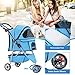 BestPet | 3-Wheel Pet Stroller | Dog and Cat Stroller | Breathable Mesh | Lightweight Travel Carrier | Waterproof & Foldable Design | Storage Basket | Black | for Daily Walks & Outdoor Use